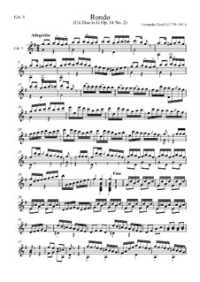 Шесть маленьких дуэтов для двух гитар, Op.34: Дуэт No.2, Рондо – партия первой гитары by Фердинандо Карулли