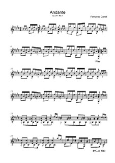 Анданте для гитары, Op.241 No.7: Анданте для гитары by Фердинандо Карулли