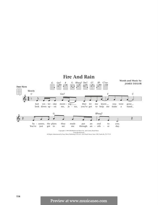Fire and Rain: Для укулеле by James Taylor
