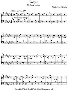 Gigue in C# major - Early Intermediate Baroque Toccata-Style Piano Piece in C-Sharp Major: Gigue in C# major - Early Intermediate Baroque Toccata-Style Piano Piece in C-Sharp Major by Nicole DiPaolo