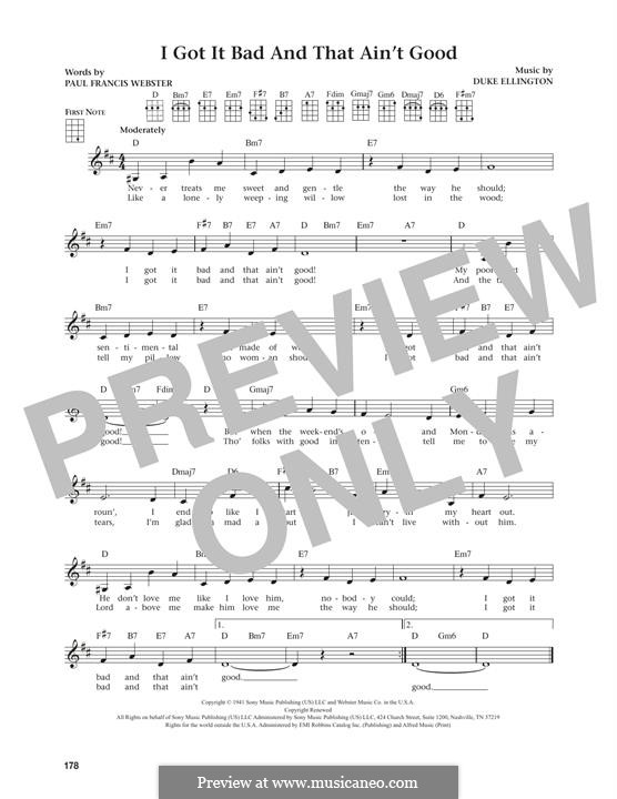 I Got It Bad and That Ain't Good: Для укулеле by Duke Ellington