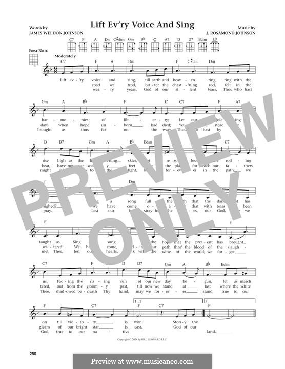 Lift Ev'ry Voice and Sing: Для укулеле by James Weldon Johnson