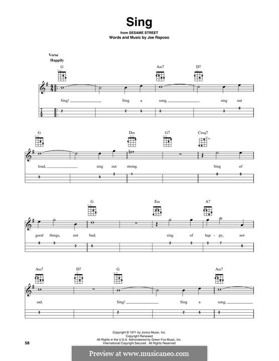 Sing (The Carpenters): For mandolin by Joe Raposo