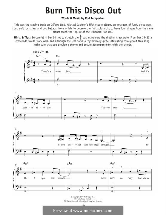 Burn This Disco Out (Michael Jackson): Для фортепиано by Rod Temperton