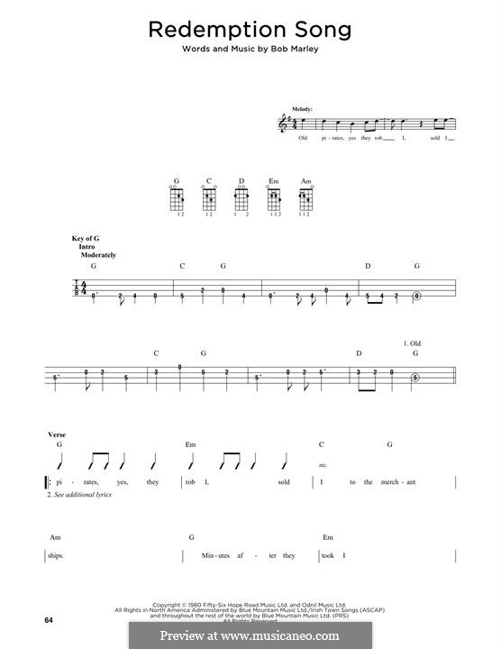 Redemption Song: For mandolin by Bob Marley