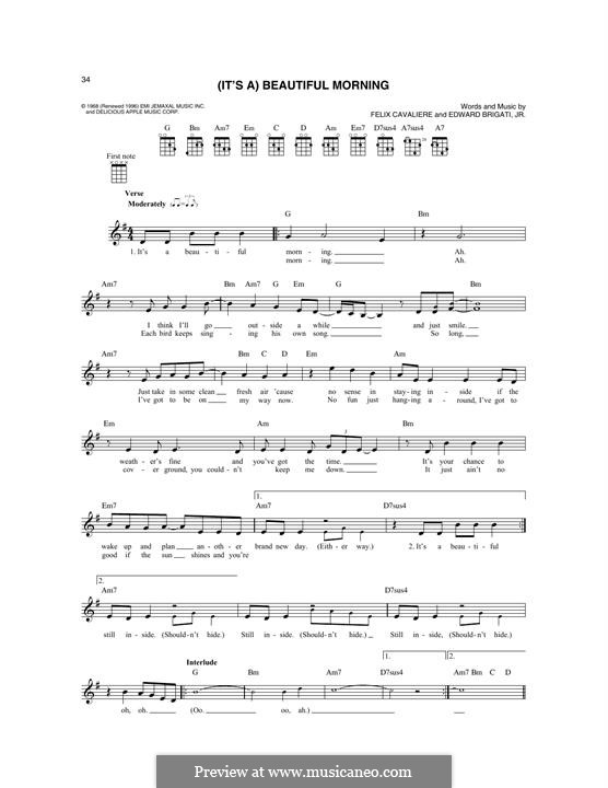 (It's A) Beautiful Morning (The Rascals): For mandolin by Edward Brigati Jr., Felix Cavaliere