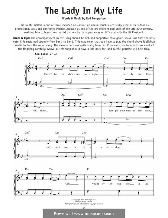 The Lady in My Life (Michael Jackson): Для фортепиано by Rod Temperton