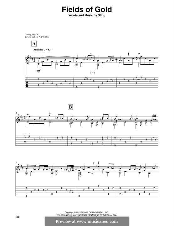Fields of Gold: Для гитары by Sting