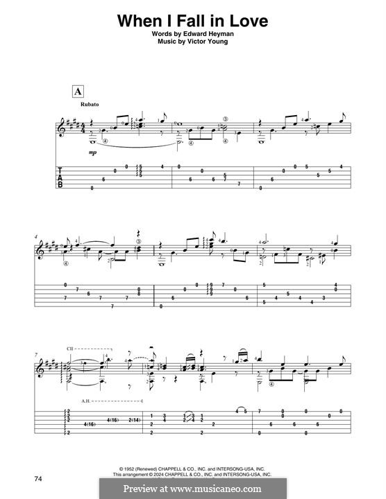 When I Fall in Love (Celine Dion): Для гитары by Victor Young