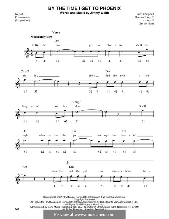 By the Time I Get to Phoenix: For harmonica by Jimmy Webb