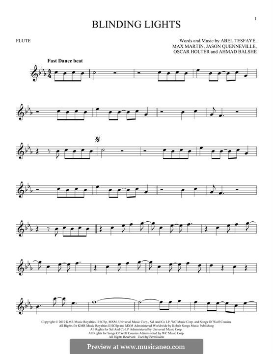 Blinding Lights (The Weeknd): Для флейты by Max Martin, Abel Tesfaye, Ahmad Balshe, Jason Quenneville, Oscar Holter
