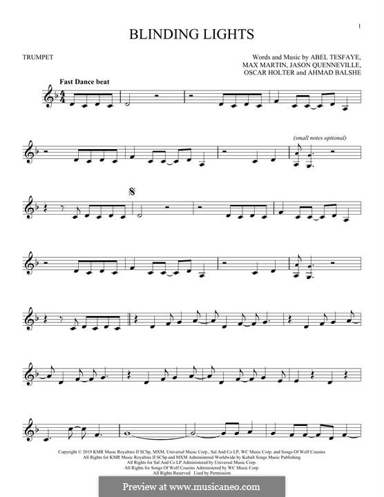 Blinding Lights (The Weeknd): Для трубы by Max Martin, Abel Tesfaye, Ahmad Balshe, Jason Quenneville, Oscar Holter