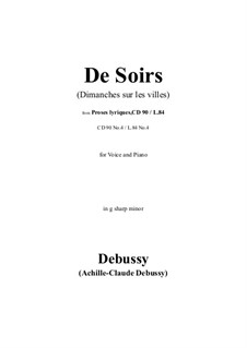 Лирическая проза, L.84: No.4 De Soirs (Dimanches sur les villes) in g sharp minor by Клод Дебюсси