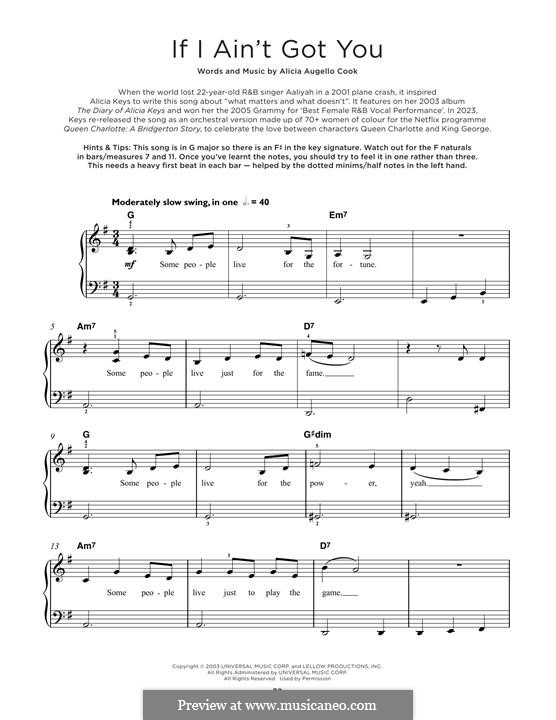 If I Ain't Got You: Для фортепиано by Alicia Keys