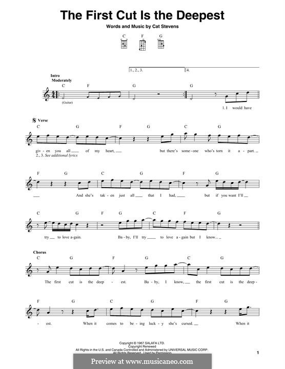 The First Cut Is the Deepest: For mandolin by Cat Stevens