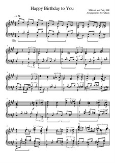 С днем рождения тебя: For piano by Милдред  Хилл