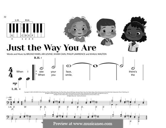 Piano version: Easy notes by Ari Levine, Khalil Walton, Khari Cain, Bruno Mars, Philip Lawrence