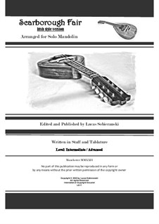 Scarborough Fair: For mandolin (Irish style version) by folklore