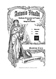 Симфония фа мажор, RV 140: Score, parts by Антонио Вивальди