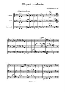 Аллегретто модерато для струнного трио, TH 152: Партитура by Петр Чайковский