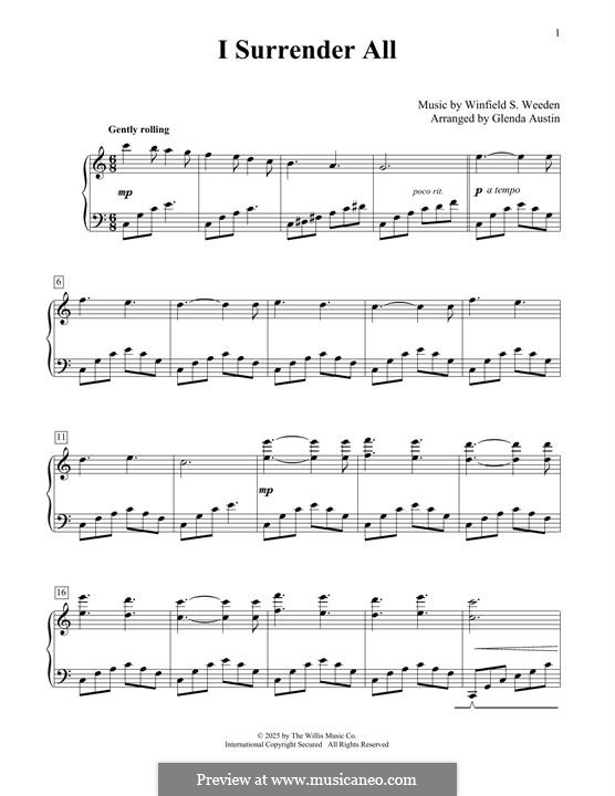 Всё Иисусу отдаю я: Для фортепиано by Winfield Scott Weeden