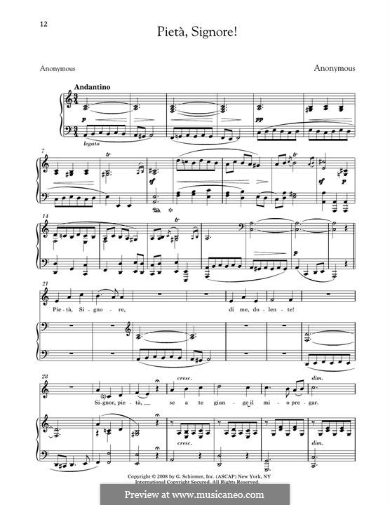 Pieta Signore: Medium Low Voice by Алессандро Страделла