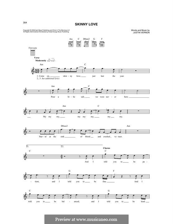 Skinny Love (Bon Iver): For mandolin by Justin Vernon