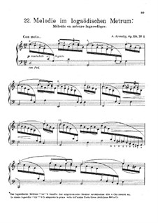 Mélodie en mésure lagaoedique: For piano by Антон Аренский