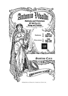 Sinfonia C-Dur avanti La Sena Festeggiante, RV 693: Sinfonia and Ouverture, No.1,11 by Антонио Вивальди
