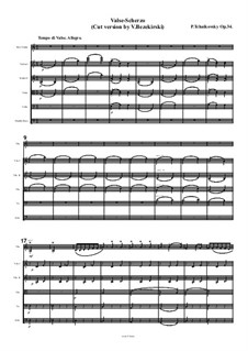 Вальс-скерцо для скрипки с оркестром, TH 58 Op.34: Для скрипки соло и струнного оркестра (версия Безекирского) by Петр Чайковский