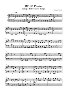 Concerto for Strings in D major, RV 121: Presto, for piano by Антонио Вивальди