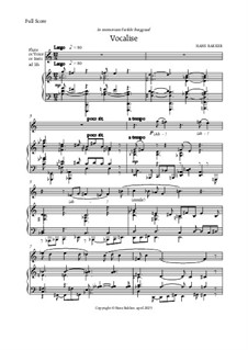 Vocalise for piano and flute (or voice, or instr ad lib (violin)): Vocalise for piano and flute (or voice, or instr ad lib (violin)) by Hans Bakker