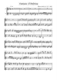 5 Fantasias: For flute and clarinet by Томас Морли
