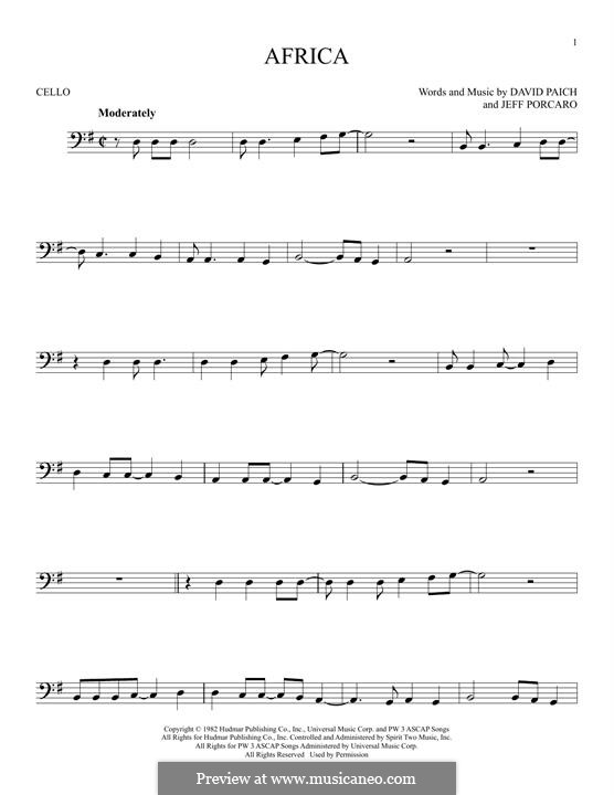 Africa (Toto): Для виолончели by David Paich, Jeff Porcaro