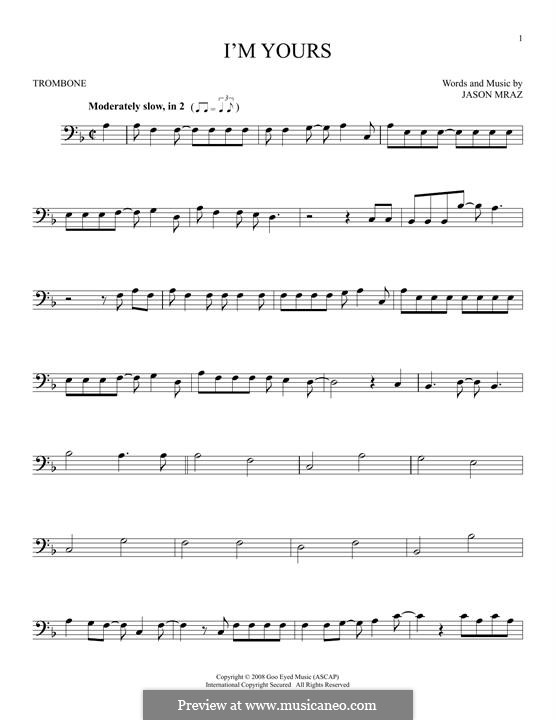 I'm Yours: For trombone by Jason Mraz