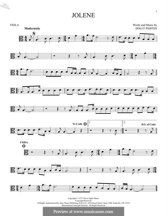 Jolene: For viola by Dolly Parton