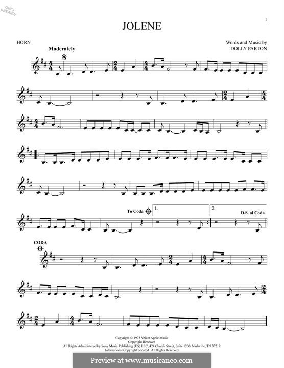 Jolene: For horn by Dolly Parton
