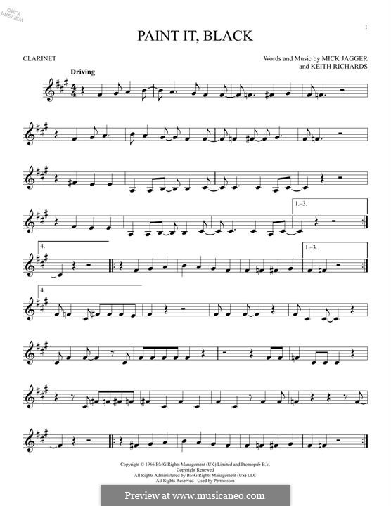 Paint It, Black (Rolling Stones): Для кларнета by Keith Richards, Mick Jagger
