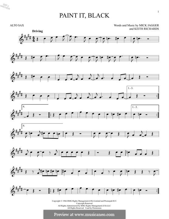 Paint It, Black (Rolling Stones): Для альтового саксофона by Keith Richards, Mick Jagger
