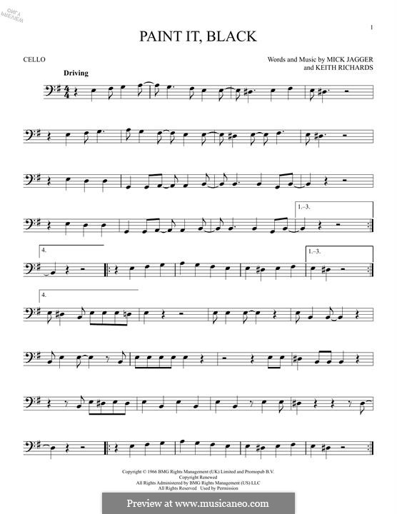 Paint It, Black (Rolling Stones): Для виолончели by Keith Richards, Mick Jagger