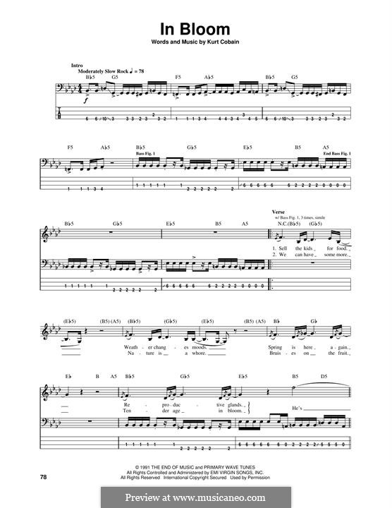In Bloom (Nirvana): Для бас-гитары by Kurt Cobain