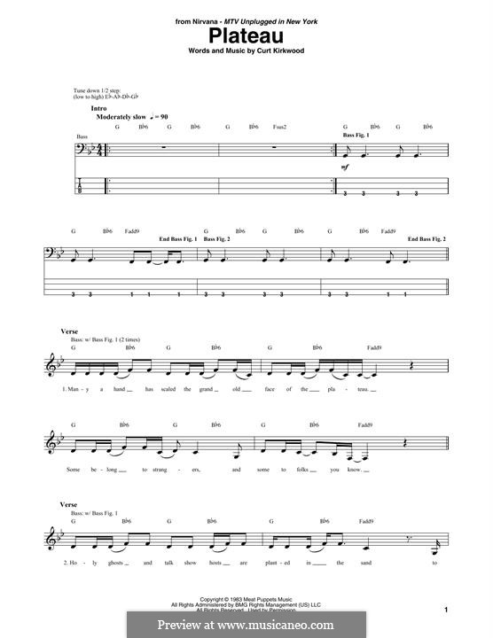 Plateau (Nirvana): Для бас-гитары by Curt Kirkwood