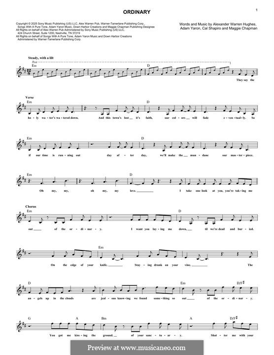 Ordinary (Alex Warren): Для клавишного инструмента by Cal Shapiro, Maggie Chapman