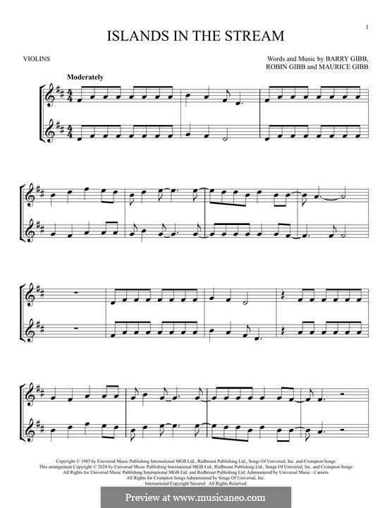 Islands in the Stream (Kenny Rogers and Dolly Parton): Для двух скрипок by Barry Gibb, Maurice Gibb, Robin Gibb