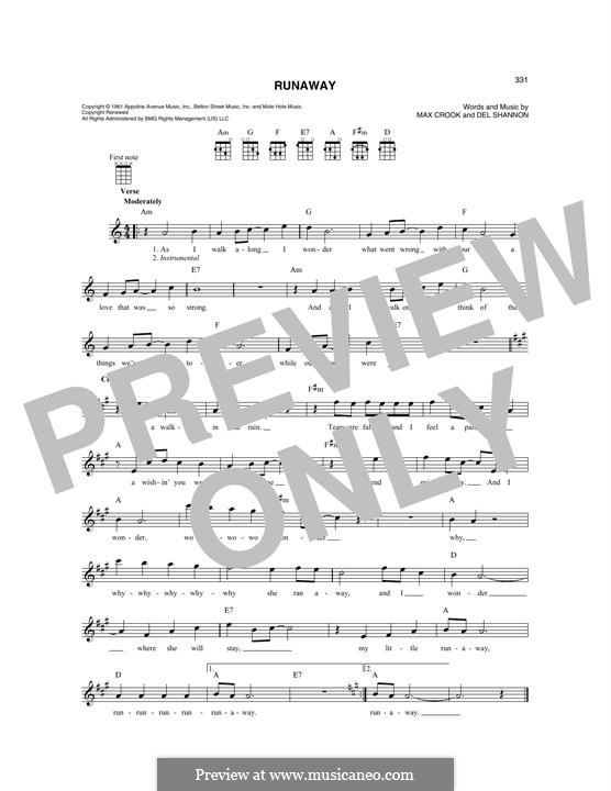 Runaway: For mandolin by Del Shannon, Max Crook