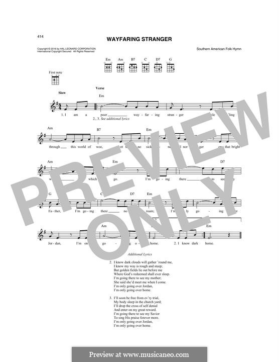 Wayfaring Stranger: For mandolin by folklore