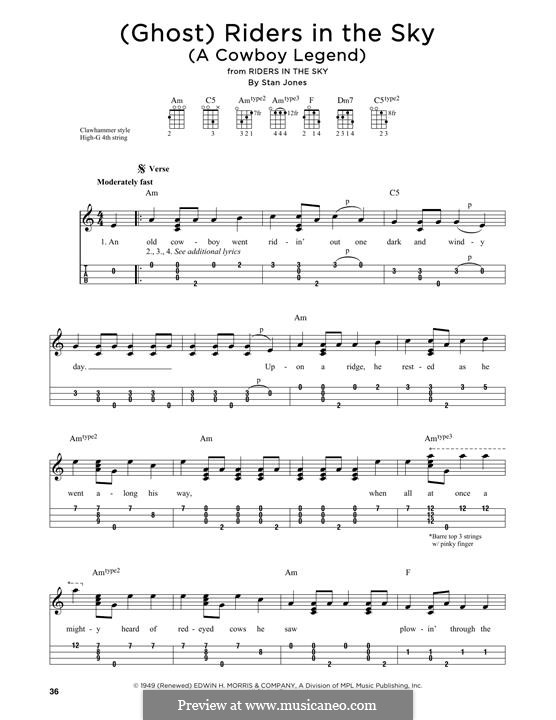(Ghost) Riders in the Sky (A Cowboy Legend): Для укулеле by Stan Jones