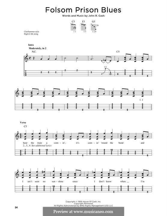 Folsom Prison Blues: Для укулеле by Johnny Cash