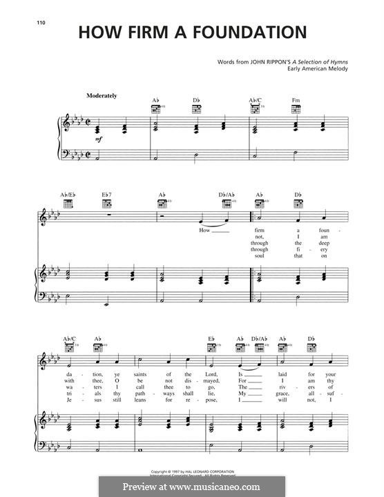 How Firm a Foundation: Для голоса и фортепиано (или гитары) by folklore