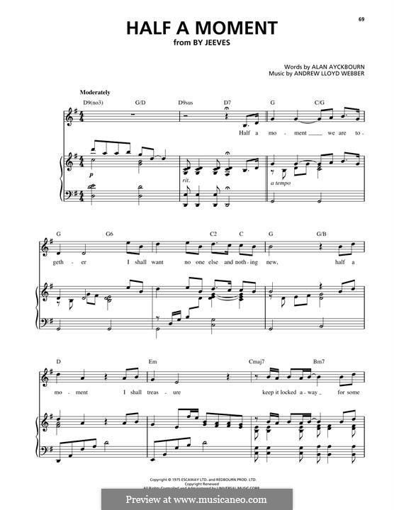 Half a Moment in Time (from By Jeeves): Для голоса и фортепиано (или гитары) by Andrew Lloyd Webber